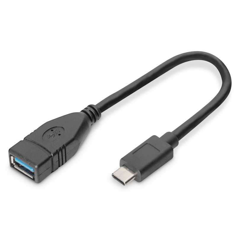 Assmann USB 3.1 Cavo 0,15m Typ-C a Typ-A OTG St./Bu. Nero